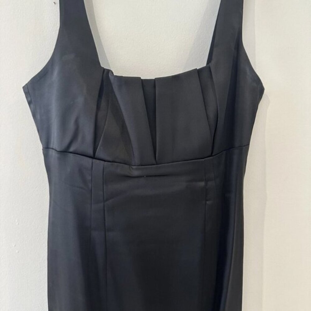Calvin Klein Little Black Dress Women’s Small Satin Above Knee Pencil Cocktail - Picture 2 of 14